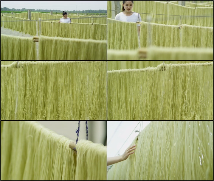 粉条粉丝加工晾晒风干形象展示农产品加工