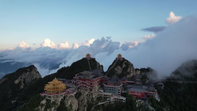 航拍河南老君山5A级风景区