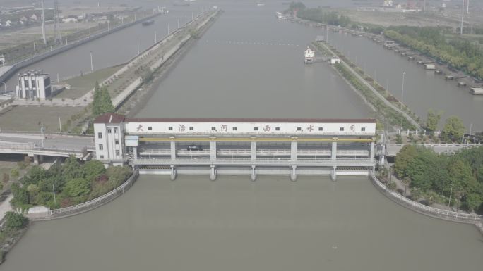 4K-Log-航拍上海大治河西水闸