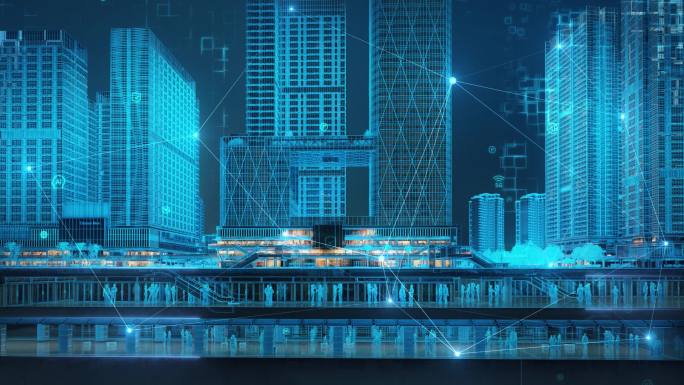 智慧科技城市信息透视建筑剖面立面