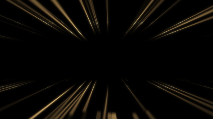 带通道 金色光线穿梭 光线汇聚 抽象线条