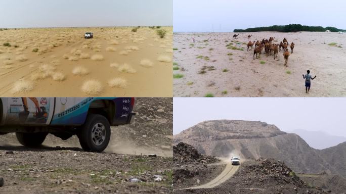 公路旅行 沙漠道路 沙地