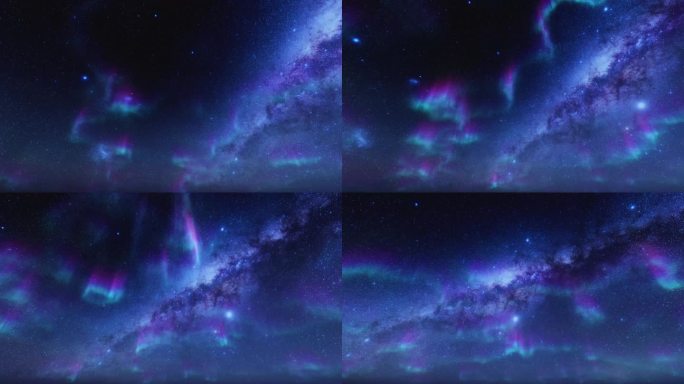 4K极光唯美银河星空背景1-60帧