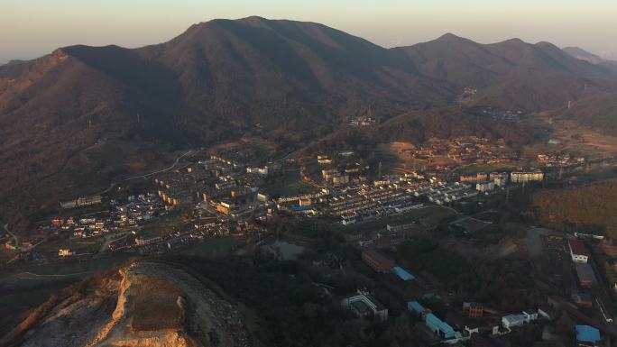 安徽省芜湖市桃冲村日落航拍