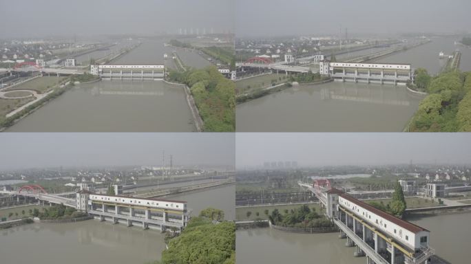 4K-Log-航拍上海大治河西水闸