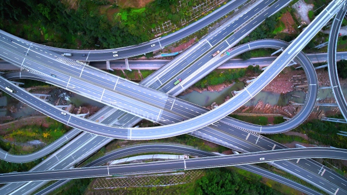 智慧城市公路建设科技发展生长动画