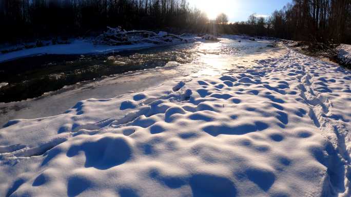 小河溪流雪景合集