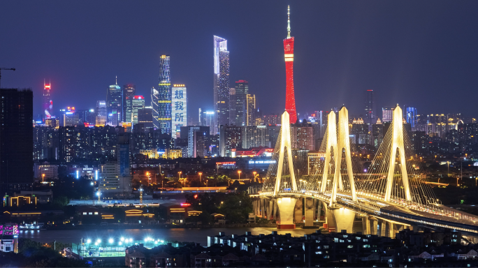 【商用4K】广州城市景观日落延时