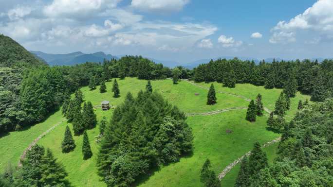 航拍湖北恩施巴东野三关铁厂花海景区