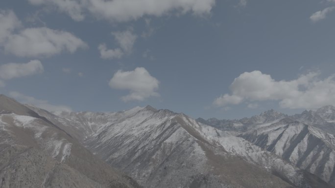 高原海拔雪山航拍 空镜