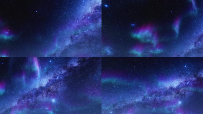 4K极光唯美银河星空背景3-60帧