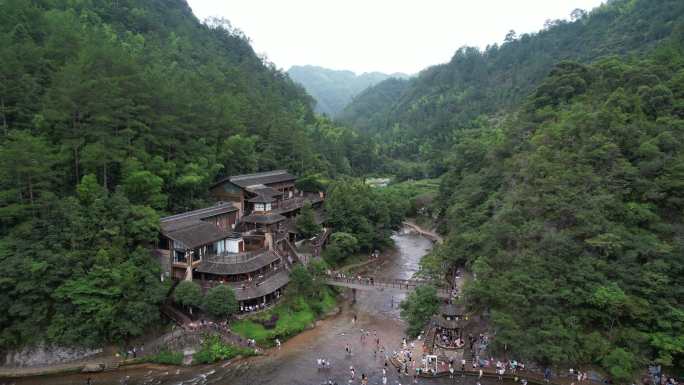 福建省宁德市屏南白水洋航拍