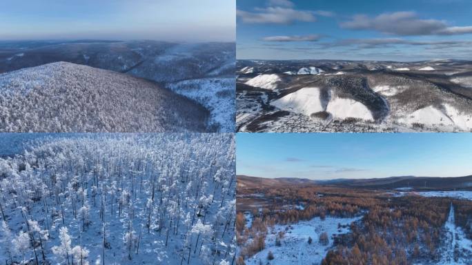 航拍林海雪原雾凇