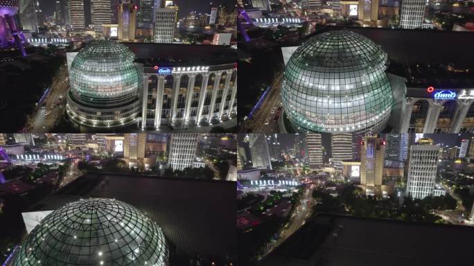 上海陆家嘴CBD外滩夜景