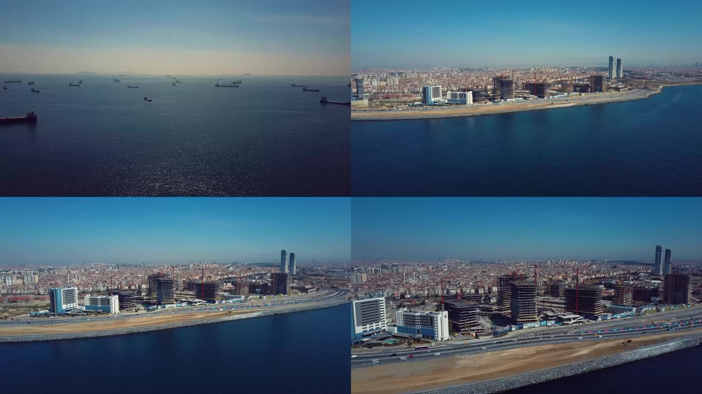 土耳其海滨城市航拍