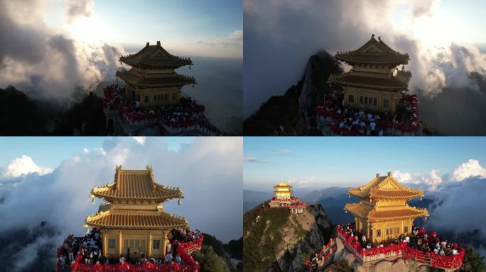 航拍河南老君山5A级风景区