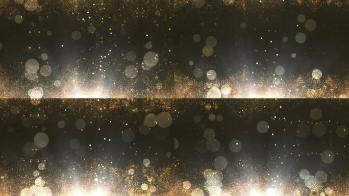 4k唯美金色粒子光芒金沙光斑动态粒子背景