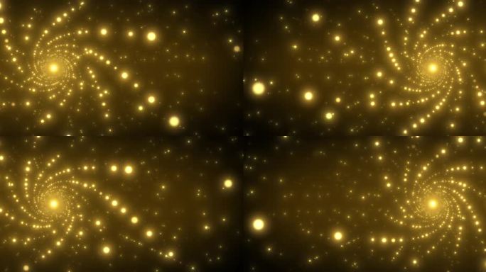 6K金色螺旋粒子隧道粒子冲屏背景无缝循环