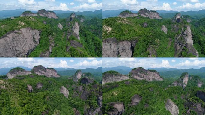 青山绿树 怪石嶙峋 航拍