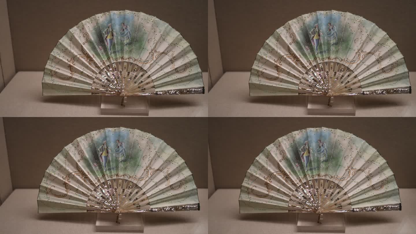 中国扇博物馆 西洋人物图纸面折扇
