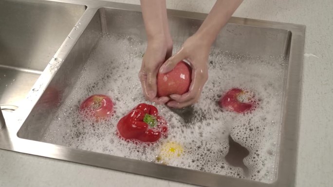 洗水果泡沫