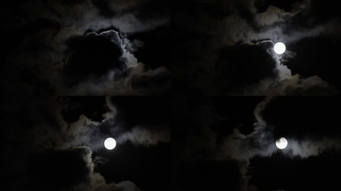 云层显现超级月亮