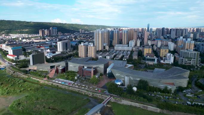 宝鸡 航拍 金台观 金台区 渭河公园 胜