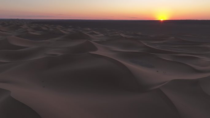 沙漠 日出 光影 戈壁 光影 太阳