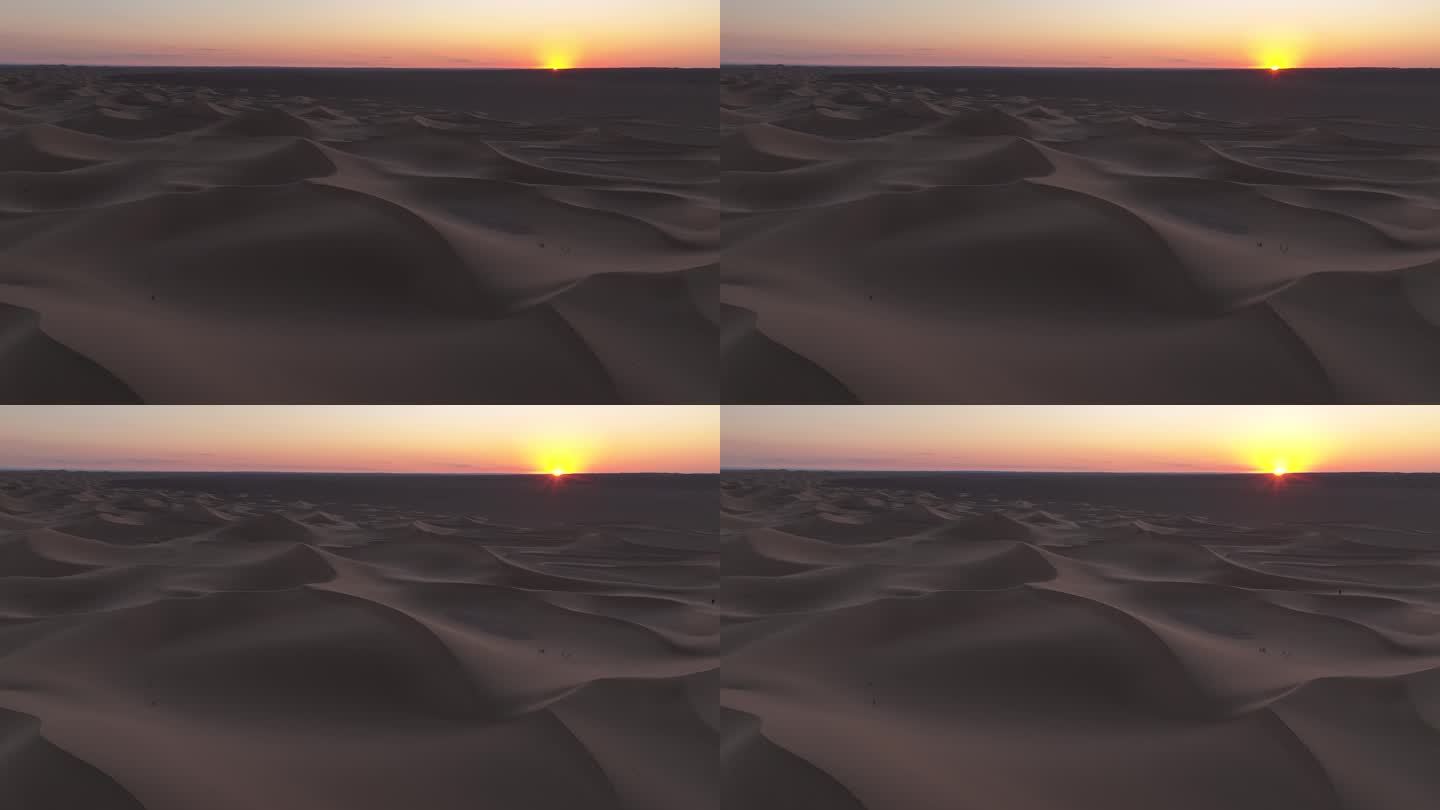 沙漠 日出 光影 戈壁 光影 太阳