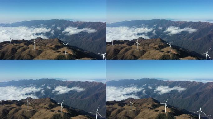 航拍晴朗天空下的桂林全州天湖景区