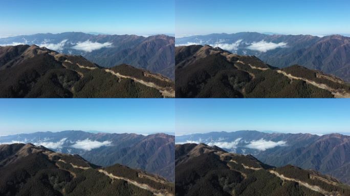 航拍晴朗天空下的桂林全州天湖景区