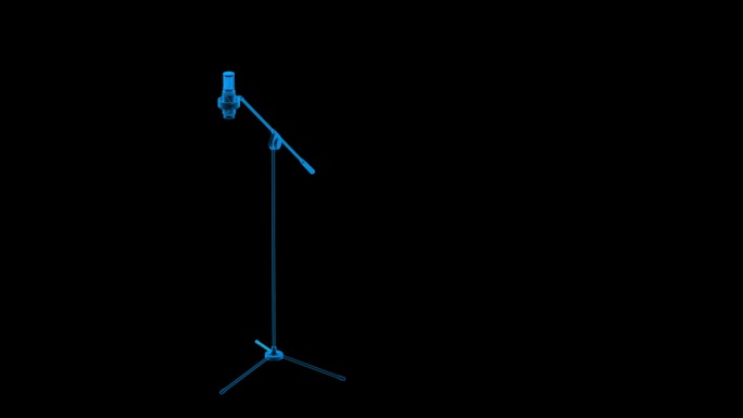 麦克风全息蓝色科技通道素材