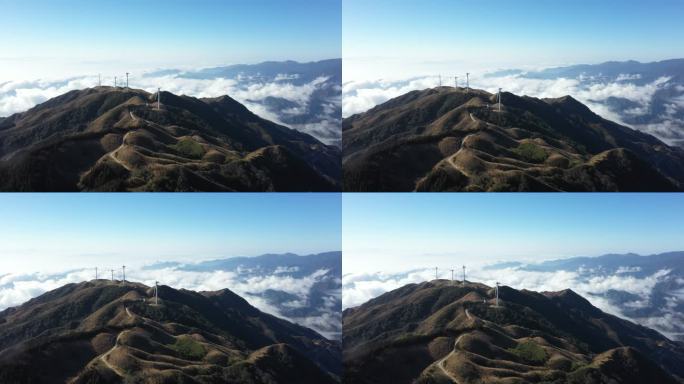 航拍晴朗天空下的桂林全州天湖景区