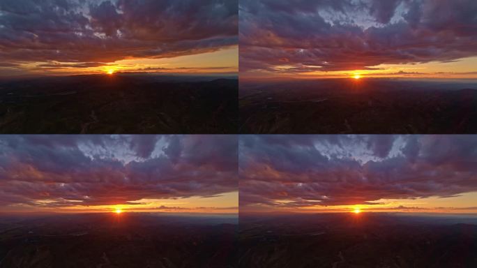 内蒙日落 克什克腾旗世界地质公园航拍