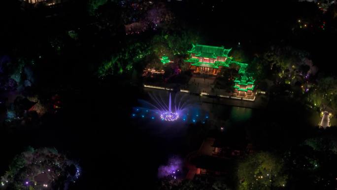 江苏扬州 瘦西湖 夜景灯光秀 4K航拍