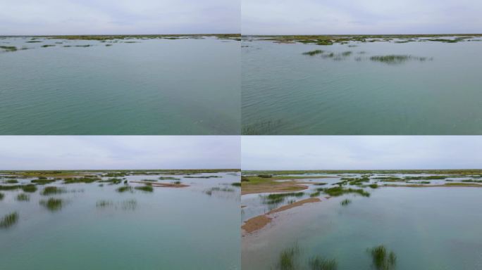 新疆湖泊水库鱼塘低空航拍