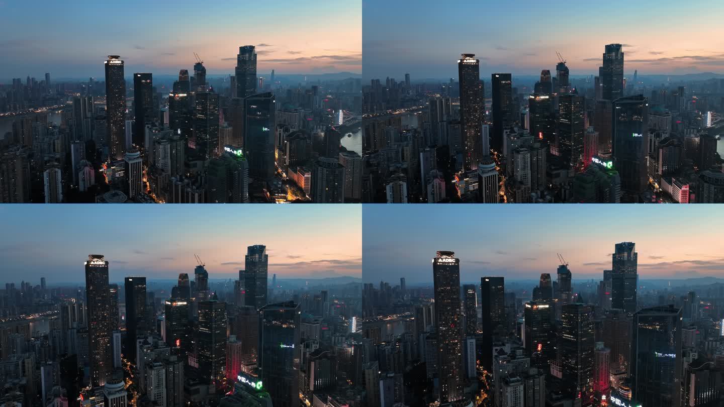 重庆解放碑夜景航拍