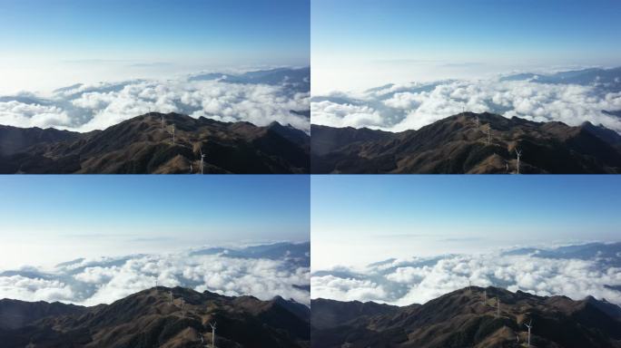 航拍晴朗天空下的桂林全州天湖景区