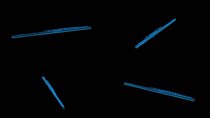 长笛全息蓝色科技通道素材