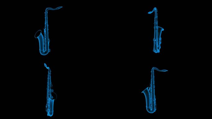 萨克斯全息蓝色科技通道素材