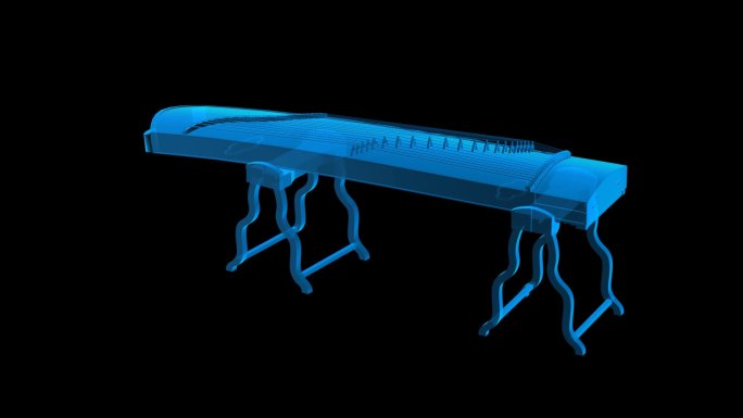 古筝全息蓝色科技通道素材