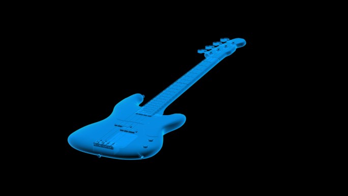 电吉他全息蓝色科技通道素材