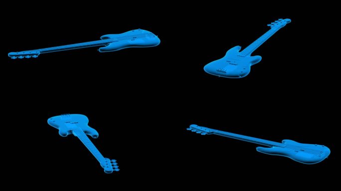 电吉他全息蓝色科技通道素材