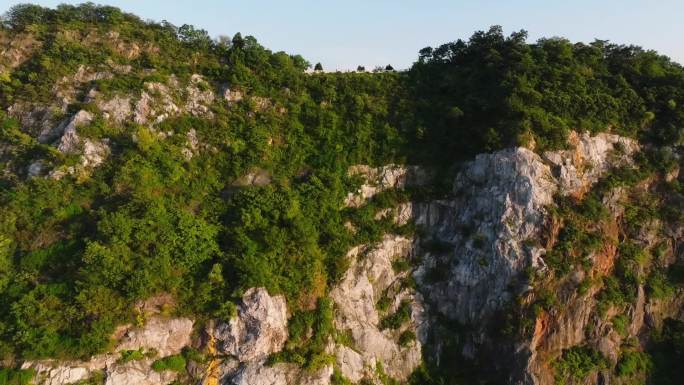 南京幕府山风景区长江夕阳航拍素材4k超清