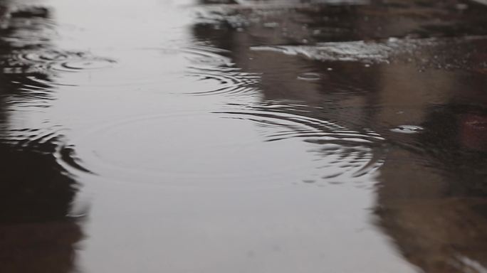 雨滴下雨升格实景拍摄