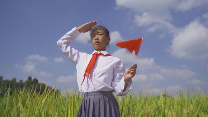 少先队员 红领巾 少年 祖国的花朵 敬礼