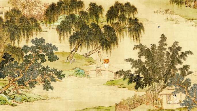 《春社图》卷 刘松年绘 1080