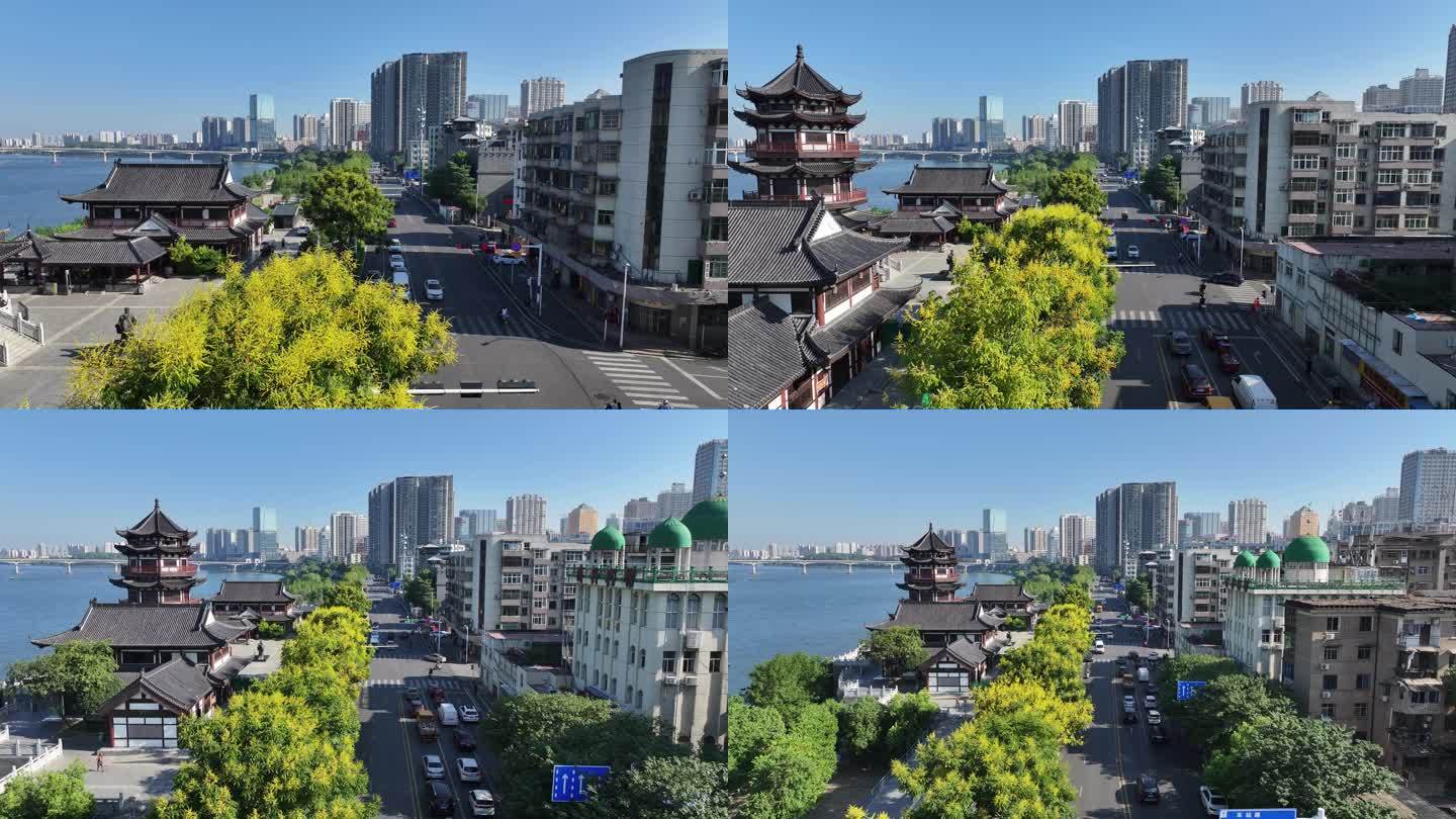 航拍湖南株洲周围地标