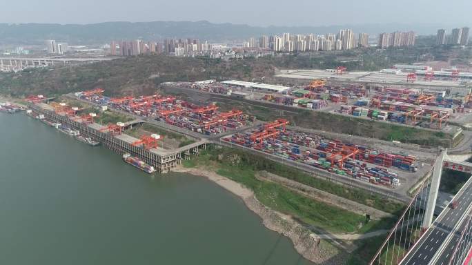 重庆、港口、果园港、航拍