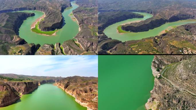 老牛湾黄河大峡谷航拍4k